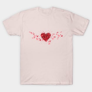 Pink and Red Lovehearts T-Shirt